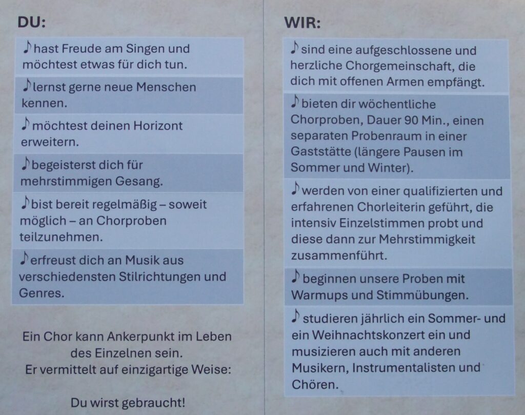 flyer ab in den chor